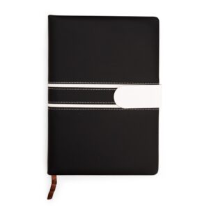 CADERNO DE COURO FOSCO COM ALÇA